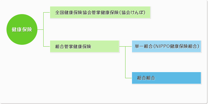 健康保険 全国健康保険協会管掌健康保険（協会けんぽ） 組合管掌健康保険 単一組合  総合組合